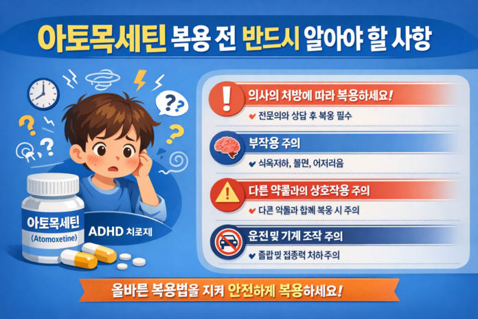 아토목세틴 복용 전 반드시 알아야 할 사항｜ADHD 치료제 해외직구 가이드
