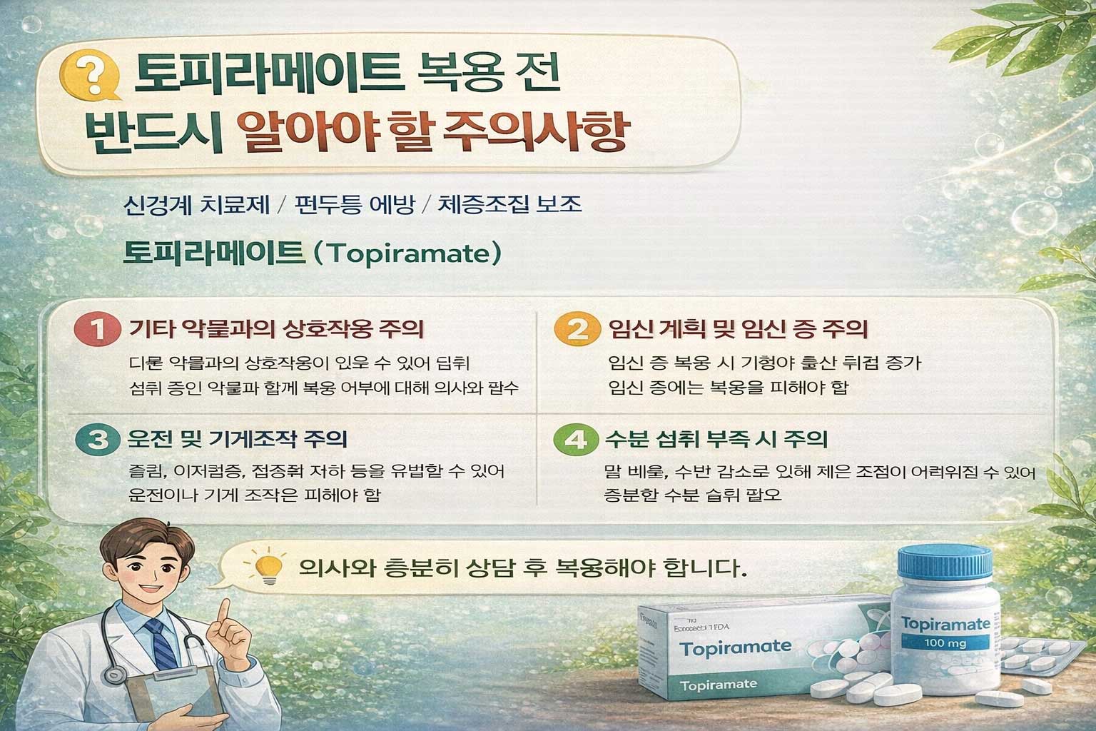토피라메이트 복용 전 반드시 알아야 할 주의사항|해외직구·구매대행 가이드