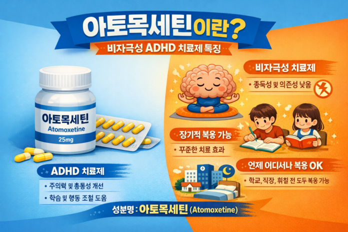 아토목세틴이란 비자극성 ADHD 치료제 특징