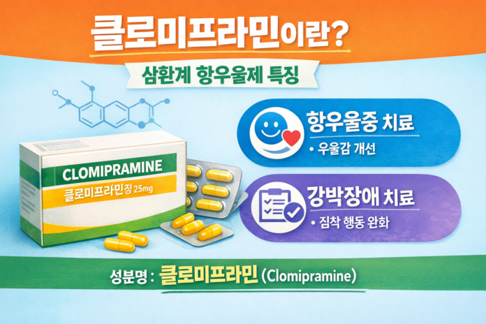 클로미프라민이란 삼환계 항우울제 특징